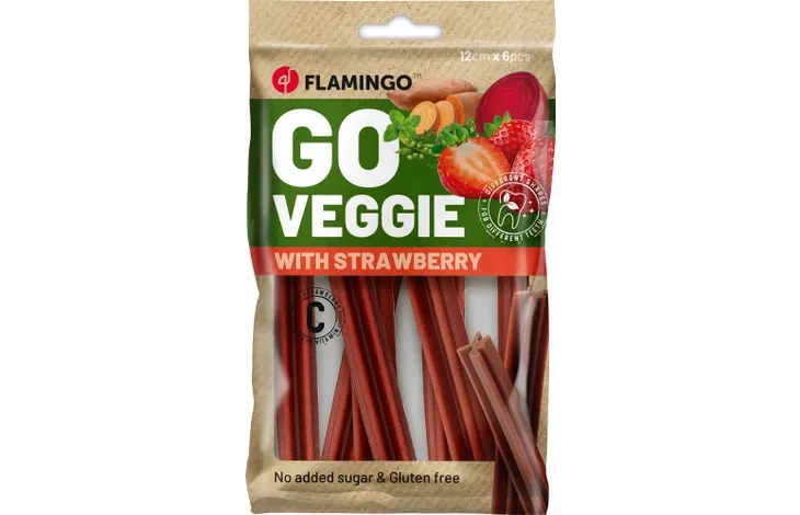 FLAMINGO SNACKS VEGGIE BASTONE CON FRAGOLA 78 GR