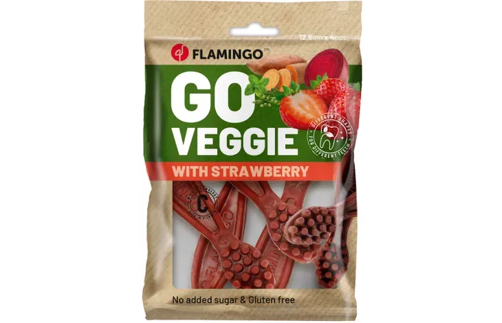 FLAMINGO SNACKS VEGGIE SPAZZOLINO CON FRAGOLA 160 GR