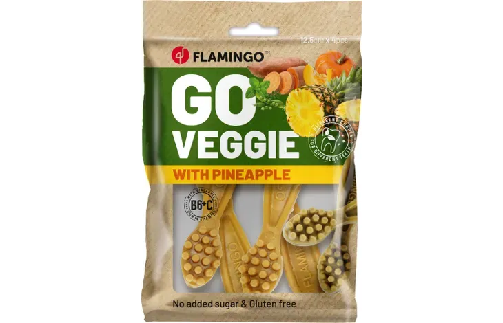 FLAMINGO SNACKS VEGGIE SPAZZOLINO CON ANANAS 160 GR