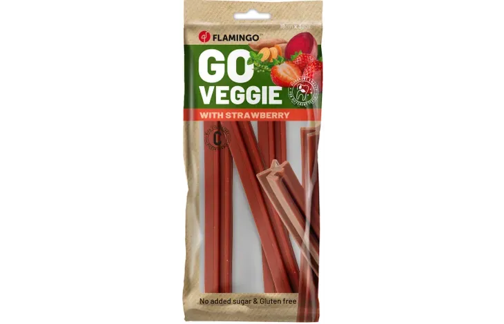 FLAMINGO SNACKS VEGGIE BASTONE CON FRAGOLA 150 GR