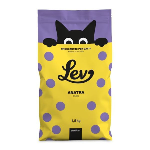 LEV DRY CAT GATTO STERILIZZATO ANATRA 1,5 KG