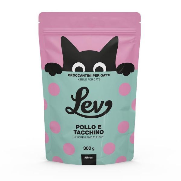 LEV DRY CAT GATTINO KITTEN POLLO E TACCHINO 300 GR