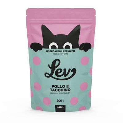 LEV DRY CAT GATTINO KITTEN POLLO E TACCHINO 300 GR