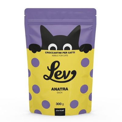 LEV DRY CAT GATTO STERILIZZATO ANATRA 300 GR