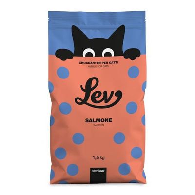 LEV DRY CAT GATTO STERILIZZATO SALMONE 1,5 KG
