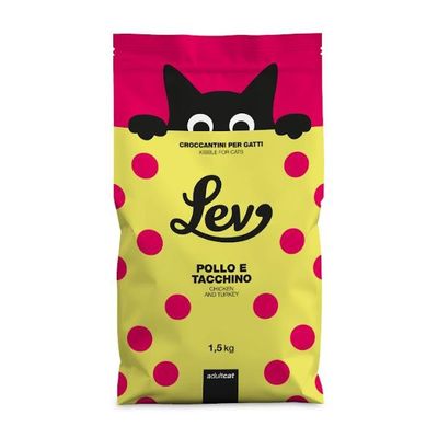 LEV DRY CAT GATTO ADULTO POLLO E TACCHINO 1,5 KG