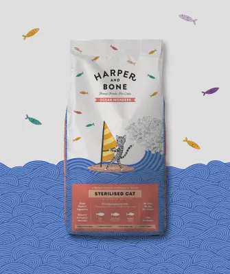 HARPER &amp; BONE CROCCHETTE GATTO STERILIZZATO OCEAN WONDERS 2 KG
