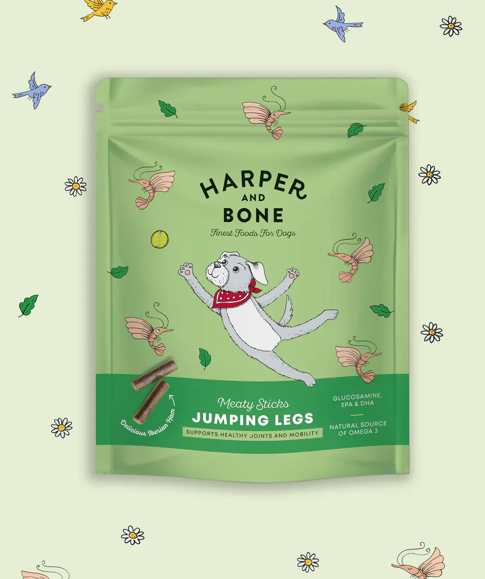 HARPER &amp; BONE SNACK CANE FUNZIONALE JUMPING LEGS 75 GR