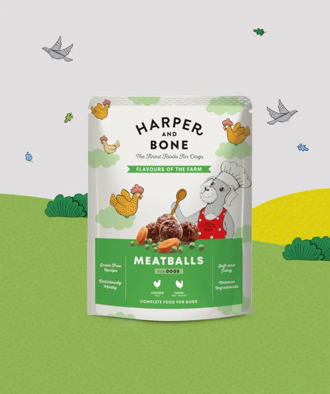 HARPER AND BONE CIBO POLPETTE MEATBALLS FLAVOURS OF THE FARM 300 GR