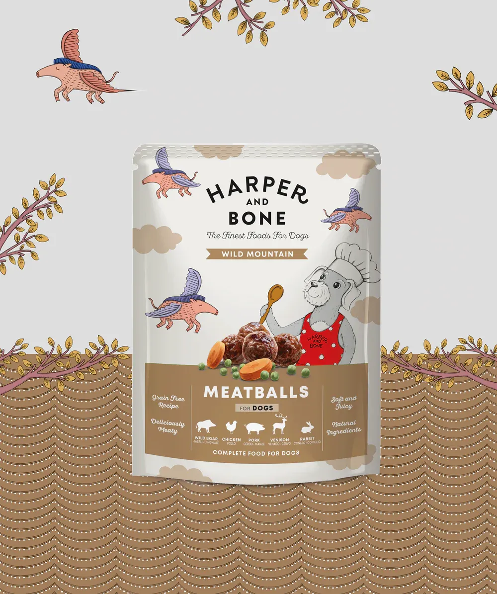 HARPER AND BONE CIBO POLPETTE MEATBALLS WILD MOUNTAIN 300 GR
