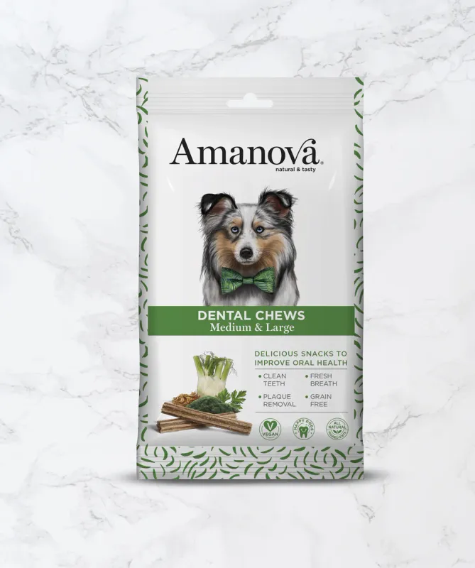 AMANOVA DENTAL CHEWS SNACK DENTALE MEDIUM E LARGE 180 GR