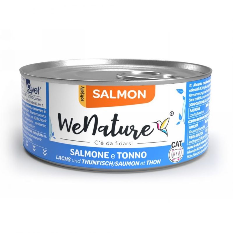 WENATURE CIBO UMIDO GATTO JELLY SALMONE E TONNO ZERO CEREALI 85 GR