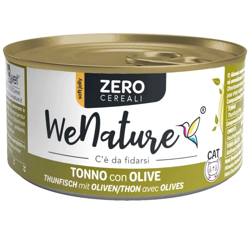 WENATURE CIBO UMIDO GATTO TONNO CON OLIVE ZERO CEREALI 85 GR