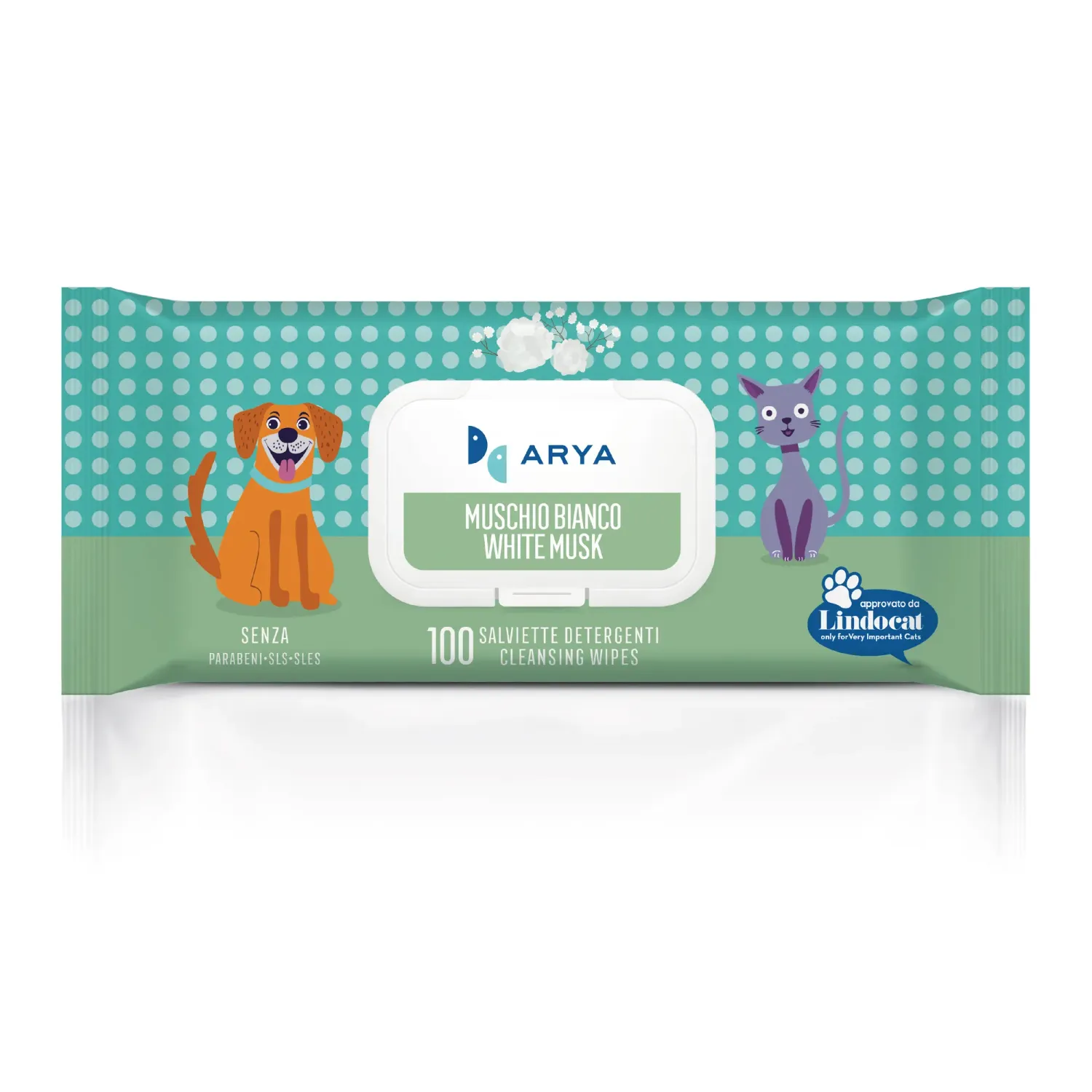ARYA SALVIETTE DETERGENTI CANE E GATTO SENZA PROFUMAZIONE 40 PZ