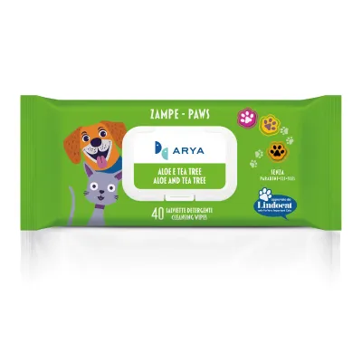 ARYA SALVIETTE DETERGENTI CANE E GATTO ZAMPE 40 PZ