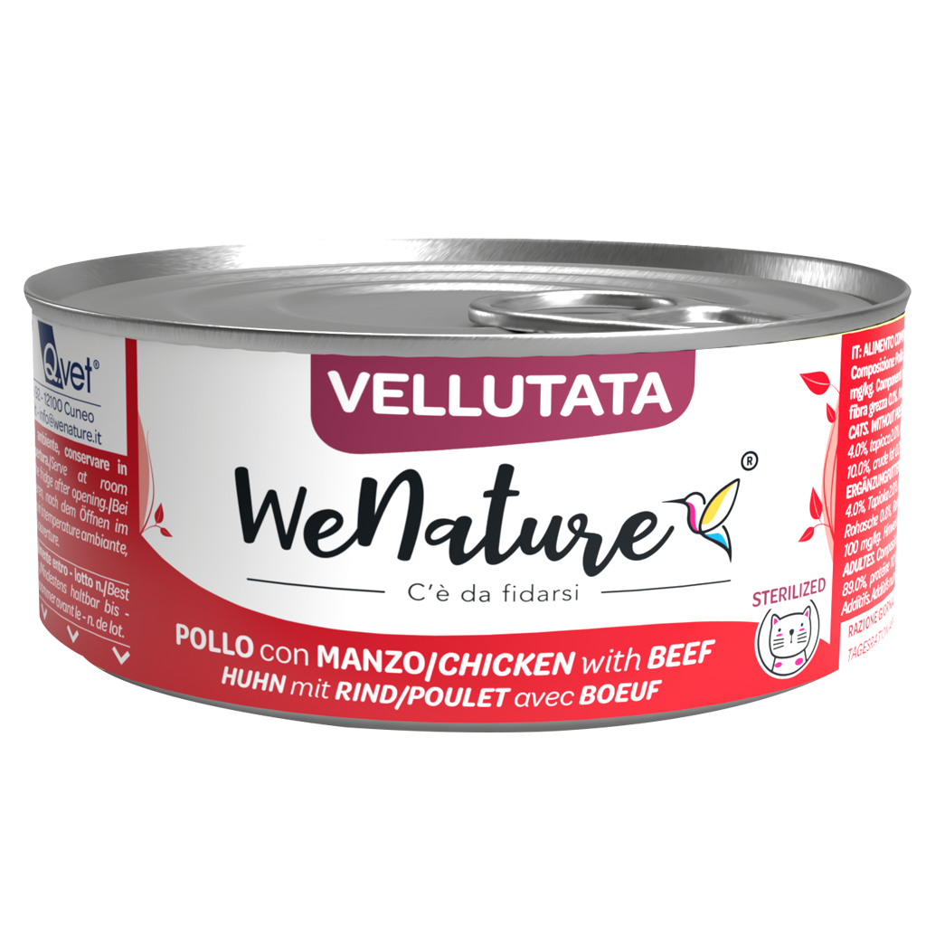 WENATURE UMIDO GATTO VELLUTATA POLLO CON MANZO 70 GR