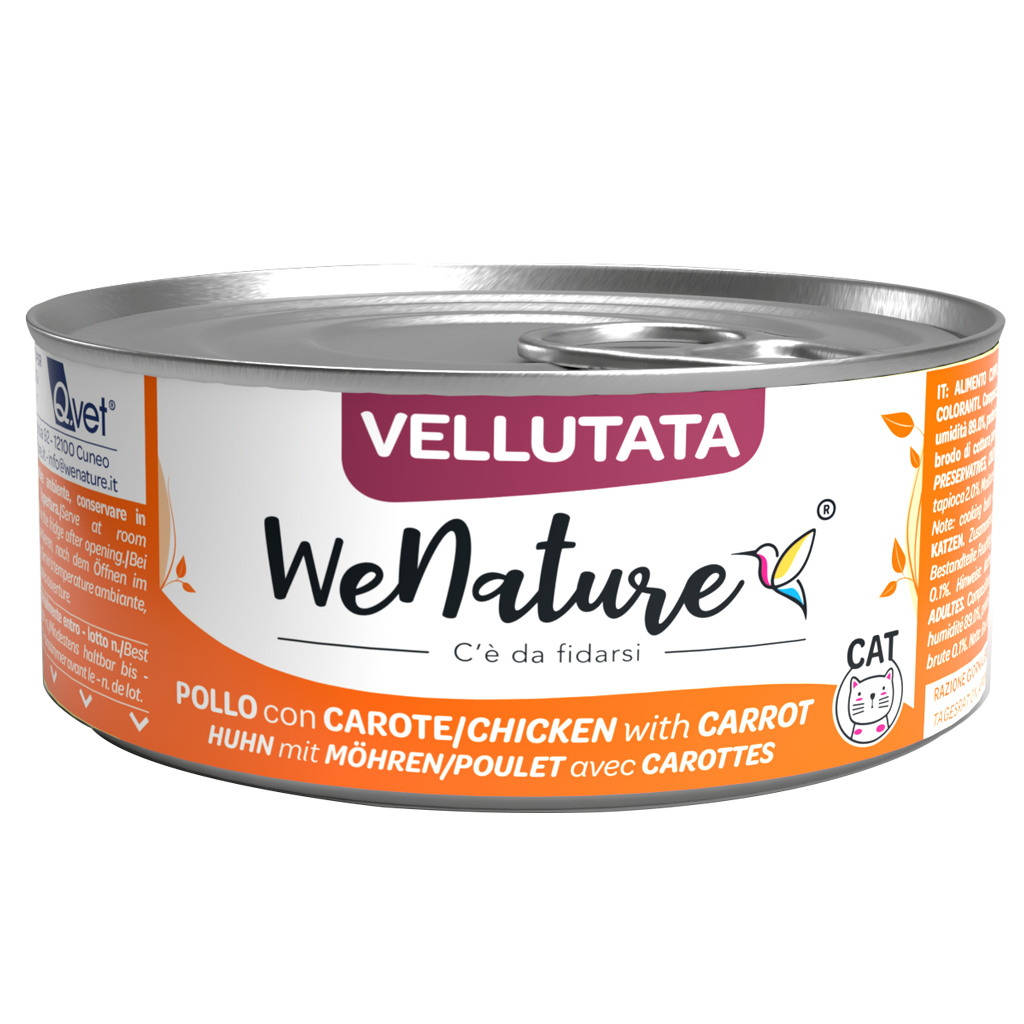 WENATURE UMIDO GATTO VELLUTATA POLLO CON CAROTE 70 GR