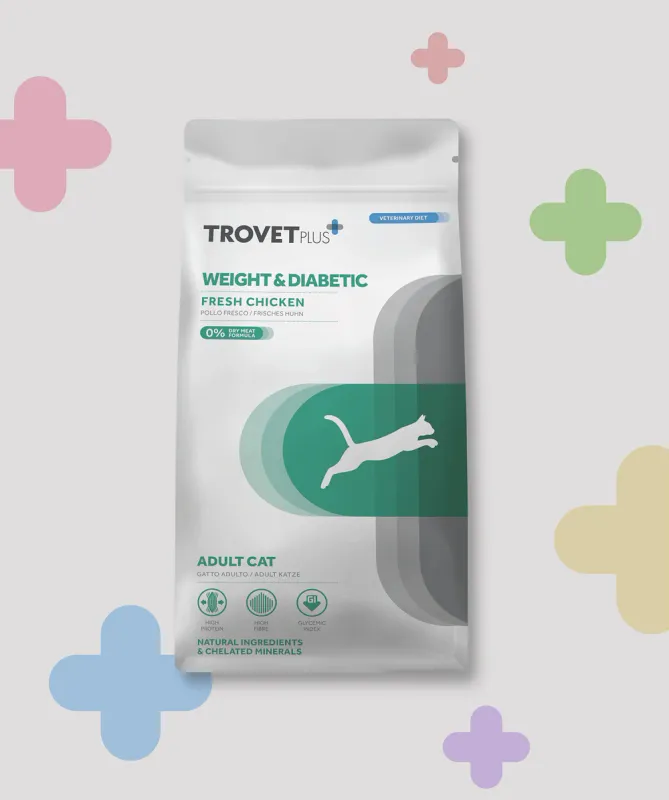 TROVET PLUS VET CAT WEIGHT &amp; DIABETIC POLLO 1,2 KG