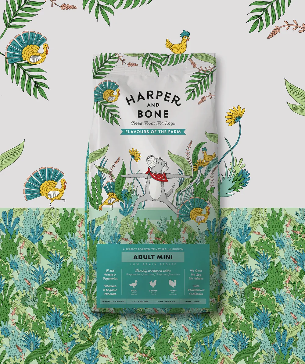 HARPER &amp; BONE ADULT DOG MINI FLAVOURS OF THE FARM 2 KG