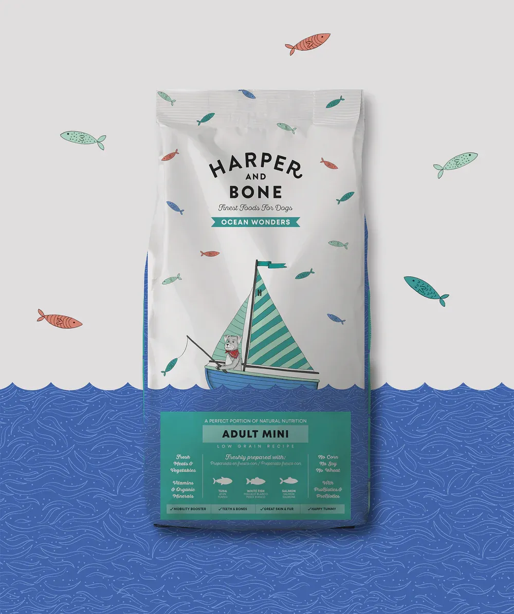 HARPER &amp; BONE ADULT DOG MINI OCEAN WONDERS 2 KG