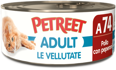PETREET UMIDO GATTO VELLUTATE POLLO CON PEPERONI 70 GR