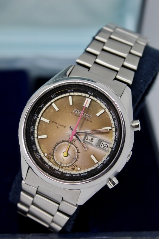 Seiko Flyback Chronograph Automatic 7016-7000 rare brown dial