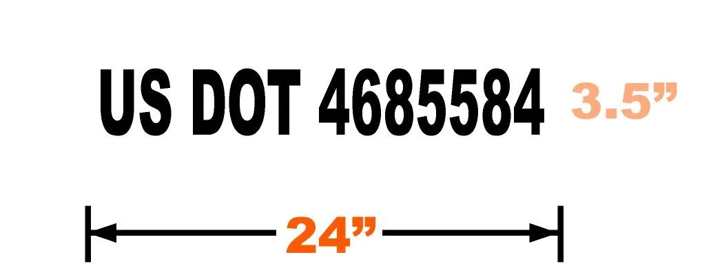 USDOT NUMBER STICKER / DECAL 24"x3.5"