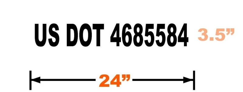 USDOT NUMBER STICKER / DECAL 24"x3.5"