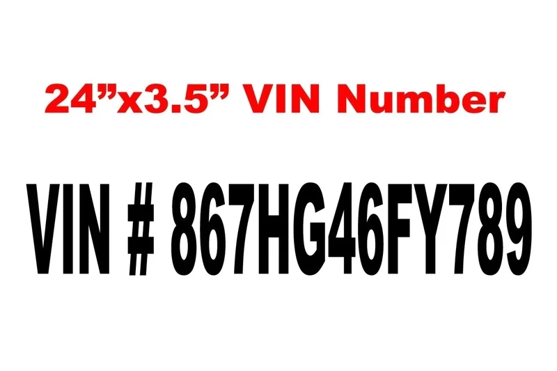 VEHICLE IDENTIFICATION NUMBER VIN STICKER DECAL 24X3.5 LARGE |