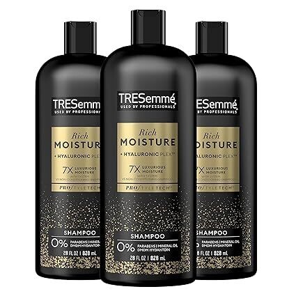 TRESemmé Shampoo Moisture Rich 3 Count for Dry Hair Professional Quality Salon-Healthy Look and Shine Moisture Rich Formulated with Vitamin E and Biotin 28 oz