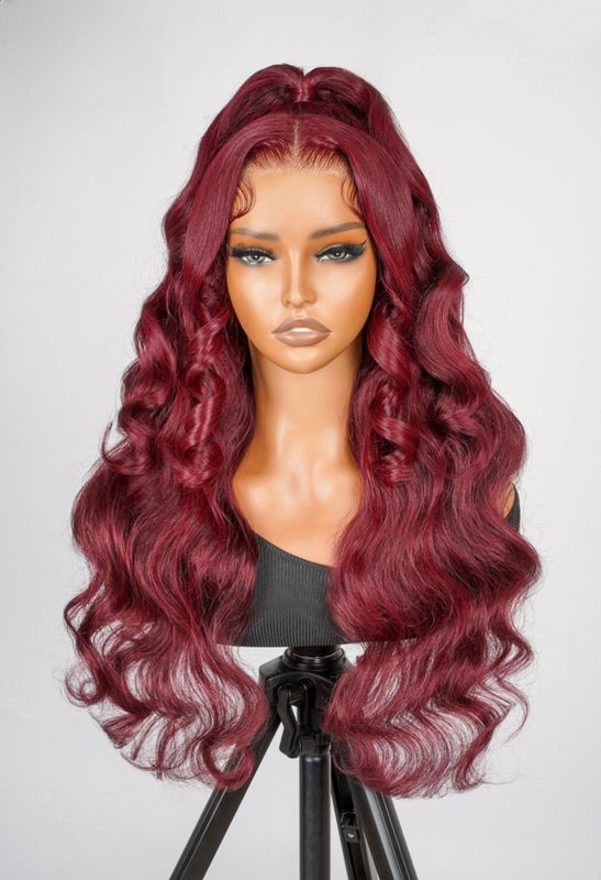99J Red Frontal Wig