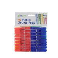 Plastic Clothes Pegs 36 Pack 