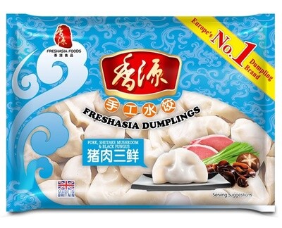 Fresh Asia Pork, Mushroom &amp; Black Fungus Dumplings 香源猪肉三鲜水饺 410g