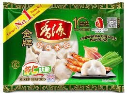 Fresh Asia Pork Mixed Seafood Dumplings 香源金牌 虾仁鱿鱼水饺 400g