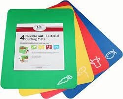 Flexible Anti-bacterial Cutting Mats 4 Pack