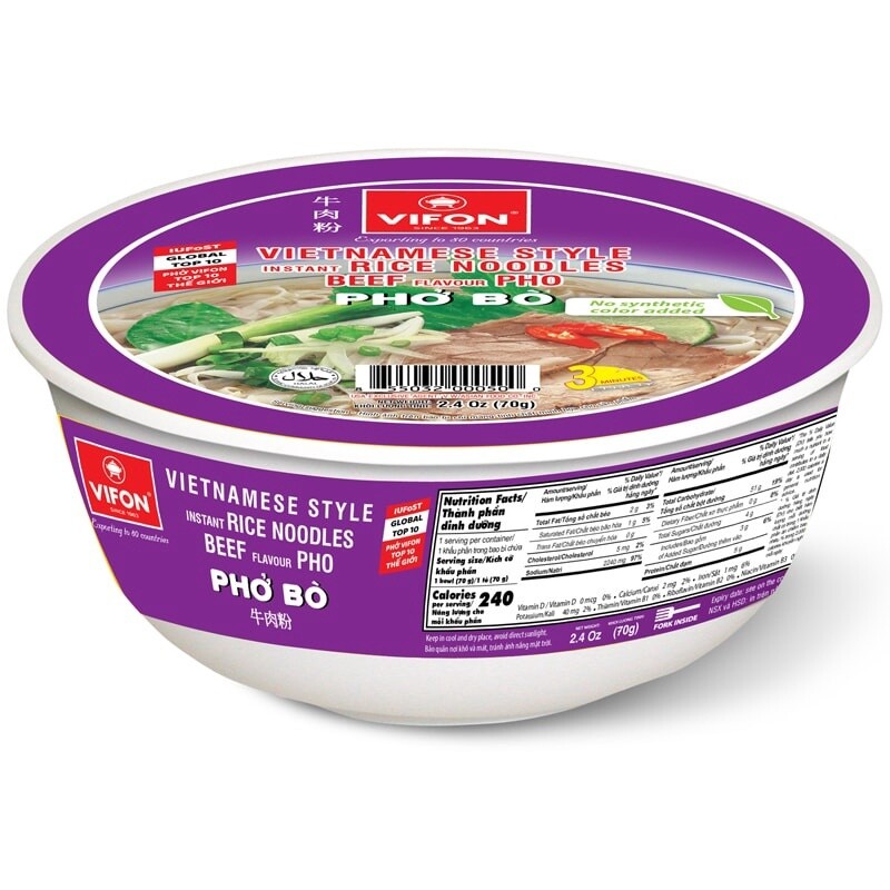 VIFON Pho Bo Vegetarian Flav Bowl 70g