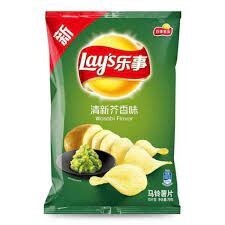 Lay&#39;s Potato Chips Wasabi Flv 乐事薯片 清新芥香味 70g