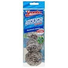 Spontex Tough Scourers 4&#39;s 钢丝球