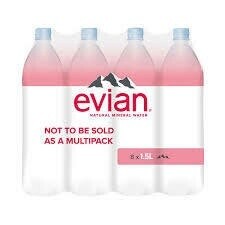 Evian Natural Spring Water 1.5L x 8