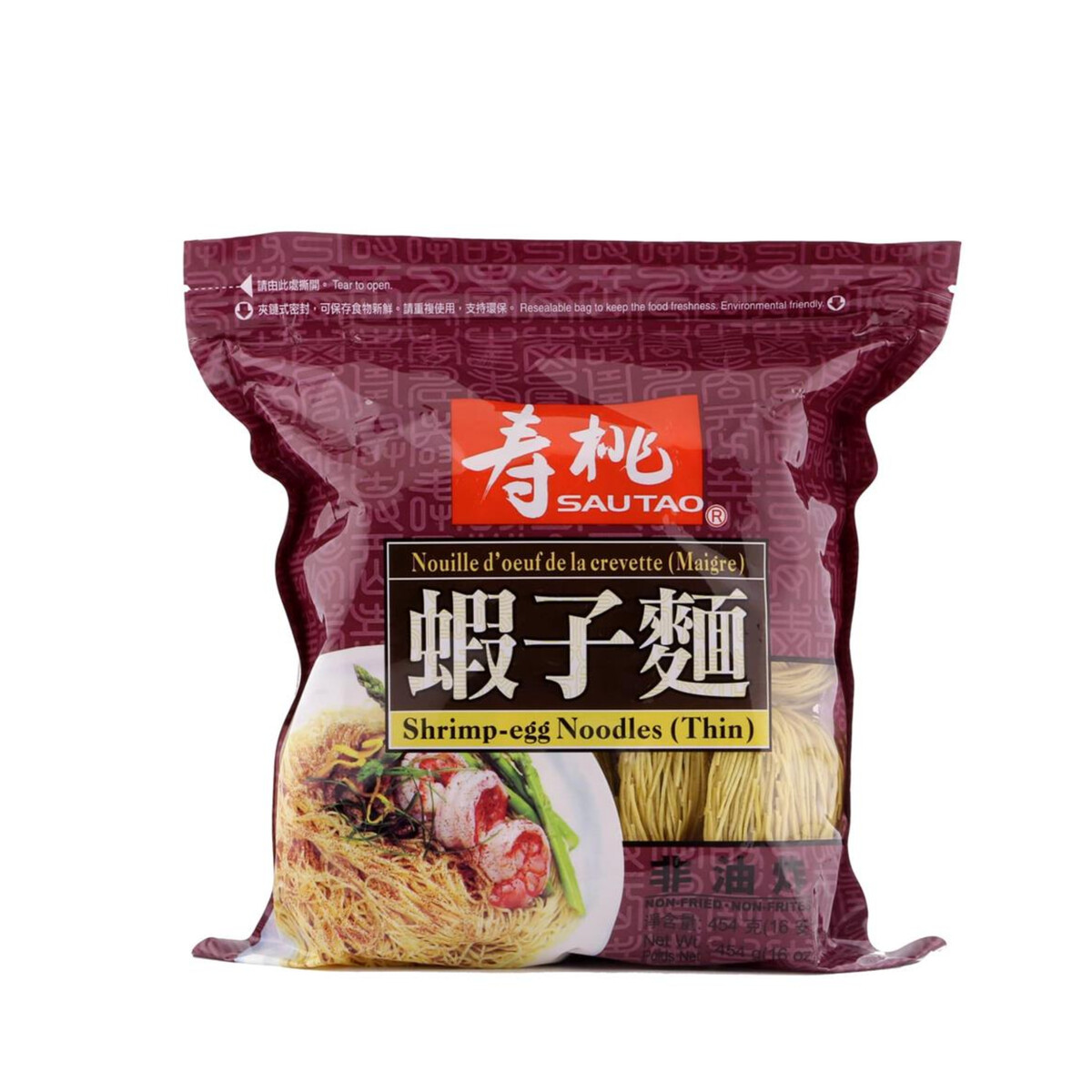 ST Shrimp Egg Noodles 寿桃特级虾子面 454g
