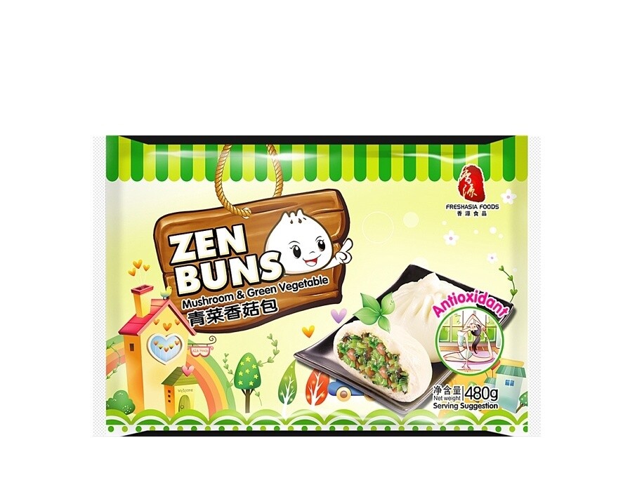 Fresh Asia Mushroom &amp; Green Vegetable Buns 480g 香源青菜香菇