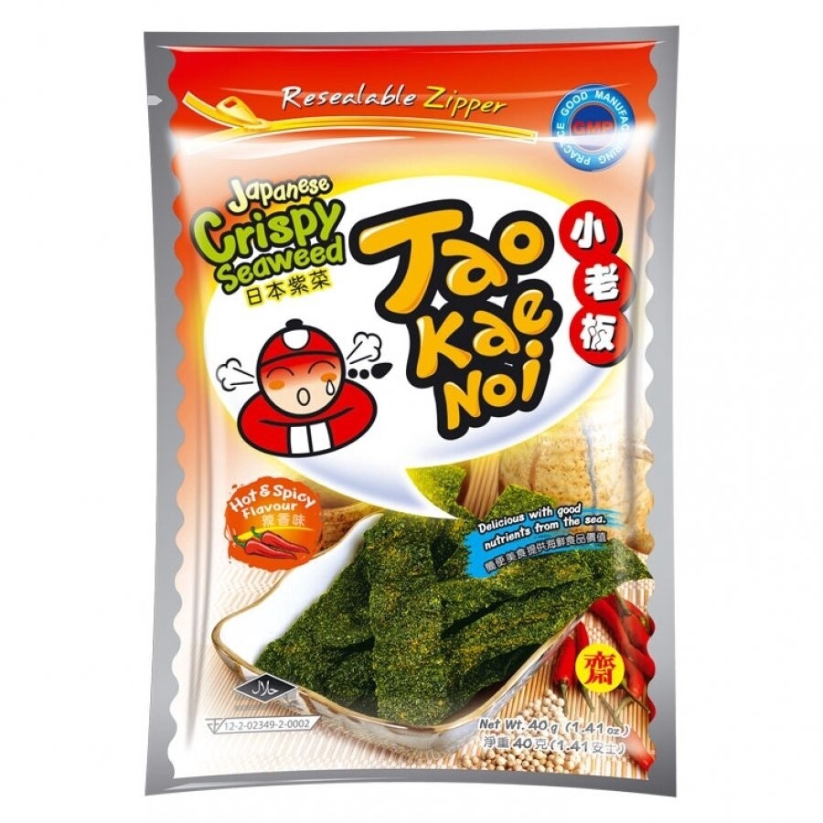 Taokaenoi Crispy Seaweed Hot &amp; Spicy 小老闆香辣紫菜 36g