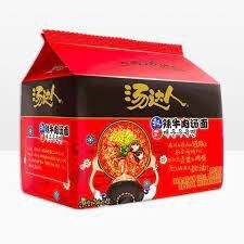 Unif Korean Hot &amp; Spicy Noodle 汤达人韩式辣牛肉 125g x 5pcks