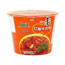 UNI Noodles (Bowl) - Spicy Beef 統一桶裝紅椒牛肉麵 110g