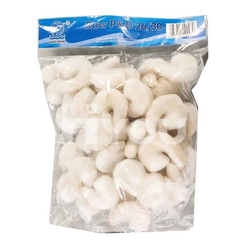 Wanya Vannamei King Prawns without shell 无壳无头虾 800g