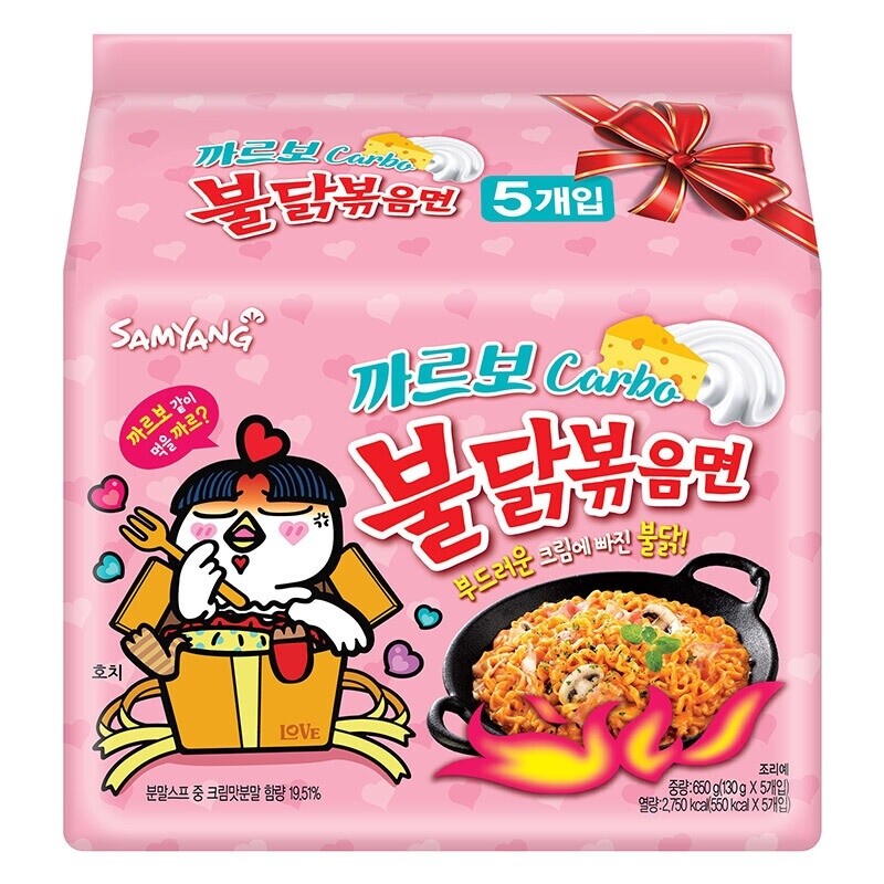Samyang Hot Chicken Carbonara 三养火辣鸡奶油培根拌面 130g x 5