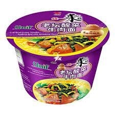 UNI Noodles (Bowl) - Beef &amp; Sauerkraut 統一老壇酸菜牛肉麵(桶) 125g