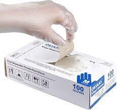 Disposal Clear Vinyl Gloves 100pcs