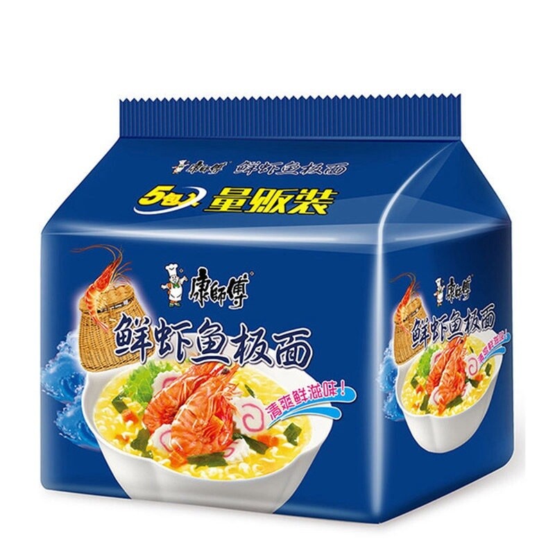 KSF Seafood Noodle 5 packs 康师傅鲜虾鱼板面 475g