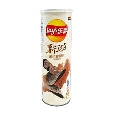 LAY Black Truffle Chip-Black Pepper  樂事黑松露薯片-黑胡椒(桶)104g
